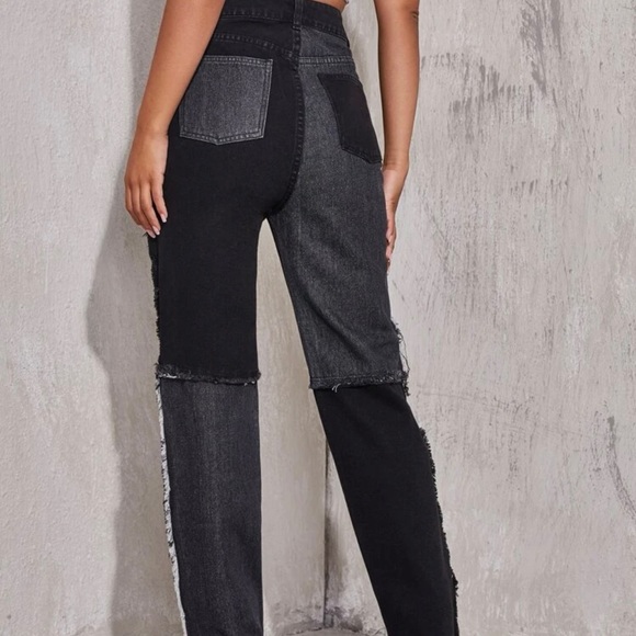 High Waist Cut and Sew Jeans - Picture 3 of 3